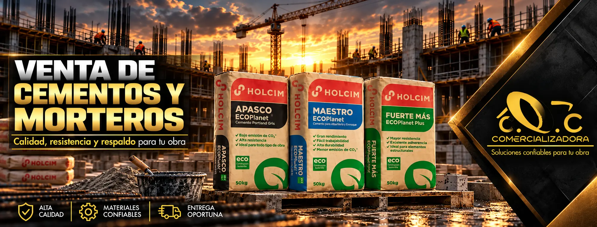 Venta de cementos y morteros Holcim